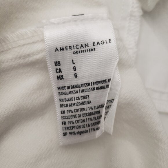 NWT American Eagle Outfitters Large White Denim Overall Dress Button Up Pockets - Picture 8 of 10